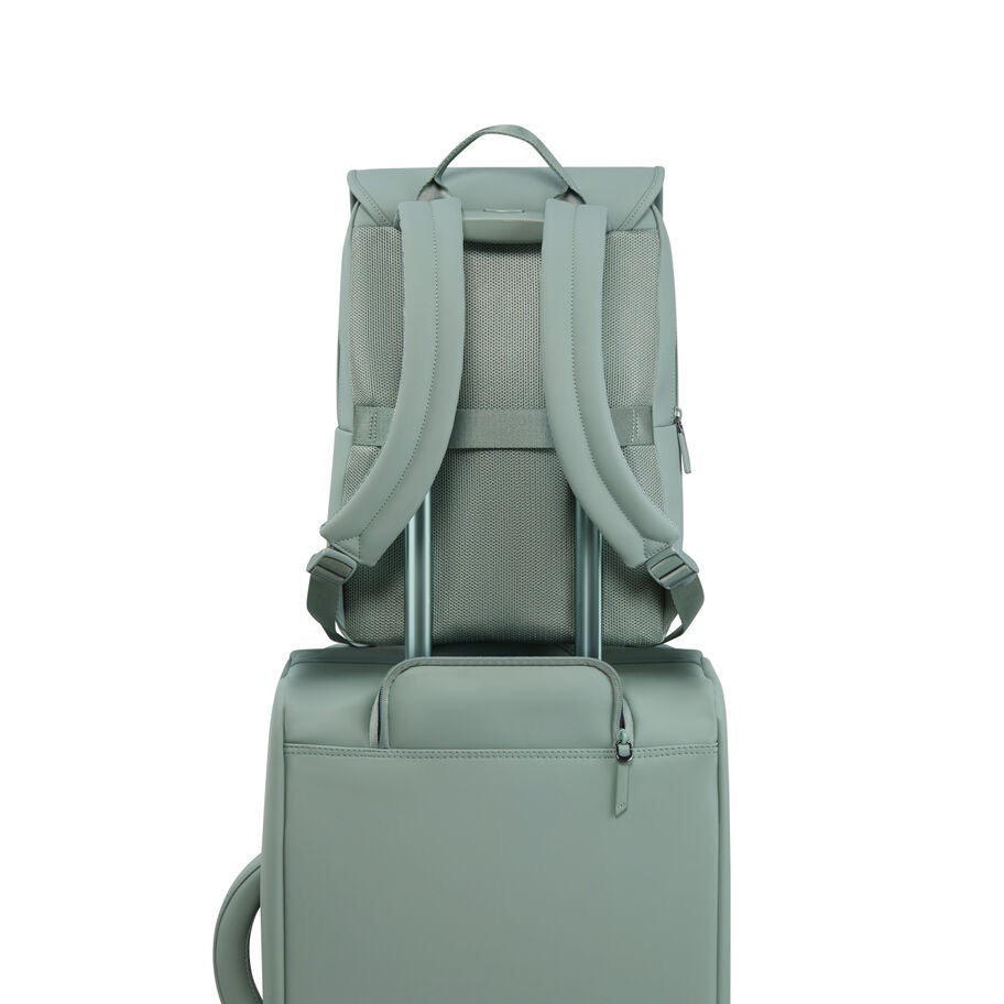 Lipault Lost In Berlin Square Backpack 2.0 in the color Yoga Green. image number 6