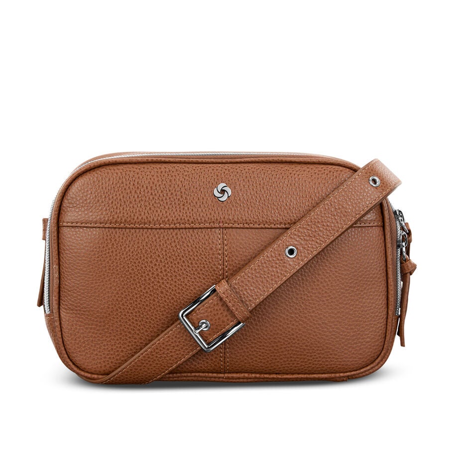 Samsonite Mobile Solution 2 Leather Bandouli&egrave;re RFID in the color Cognac. image number 0