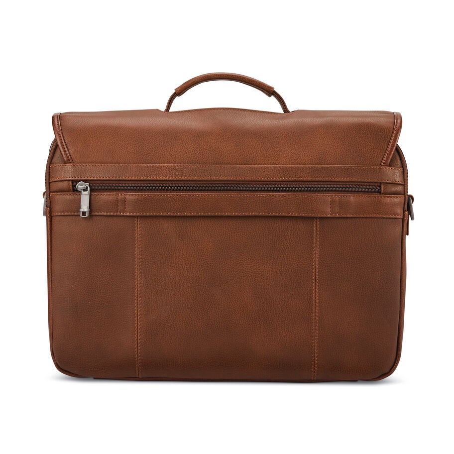 Samsonite Classic Leather Flapover in the color Cognac. image number 4