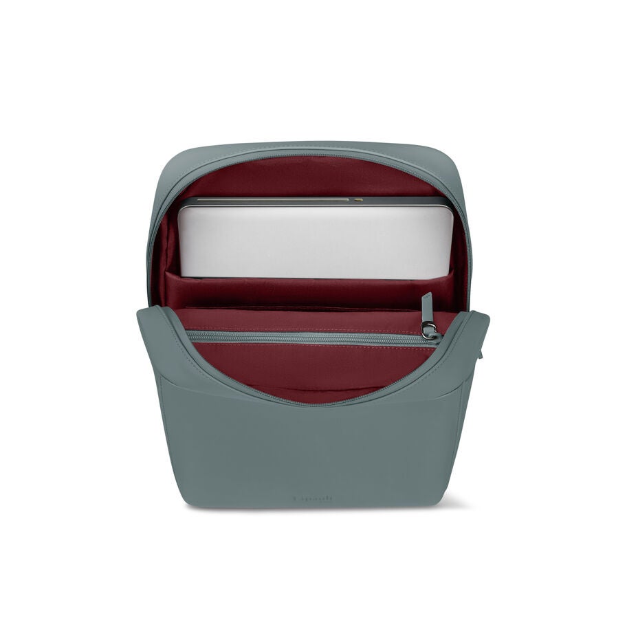 Lipault Lost In Berlin Square Backpack 2.0 in the color Cement Storm. image number 2