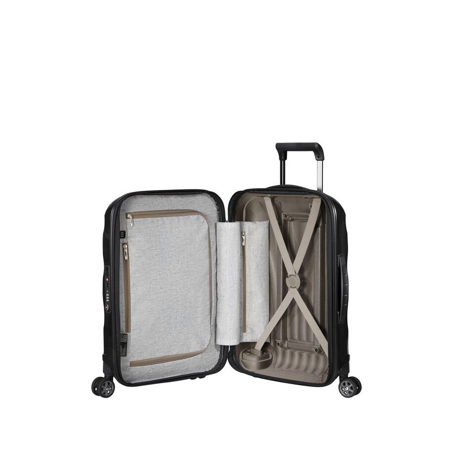 Interior Image of Samsonite Black C-Lite Spinner Carry-On Luggage with Open Interior image number 1
