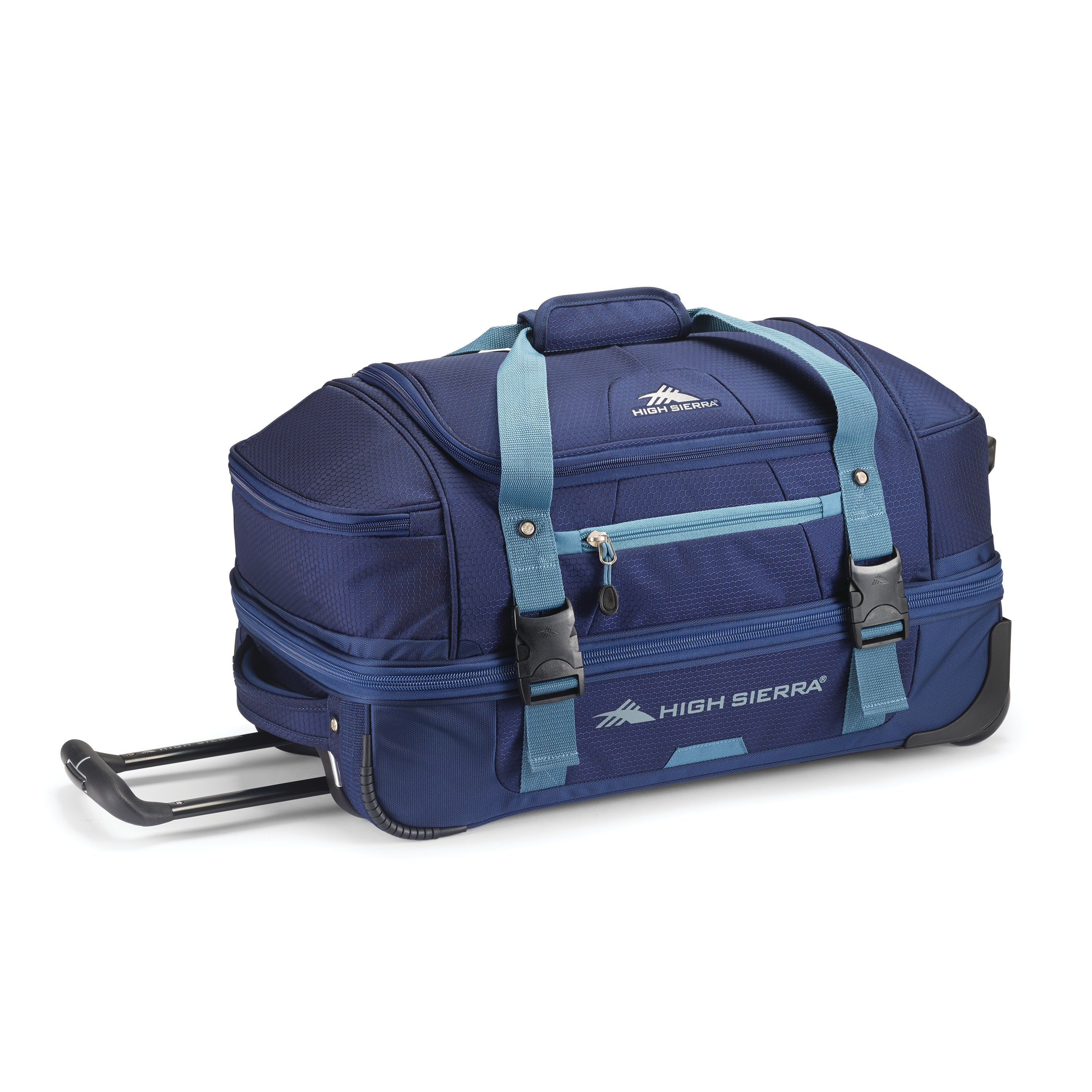 High Sierra Fairlead Collection 22 Drop Bottom Duffle True Navy Graphite Blue